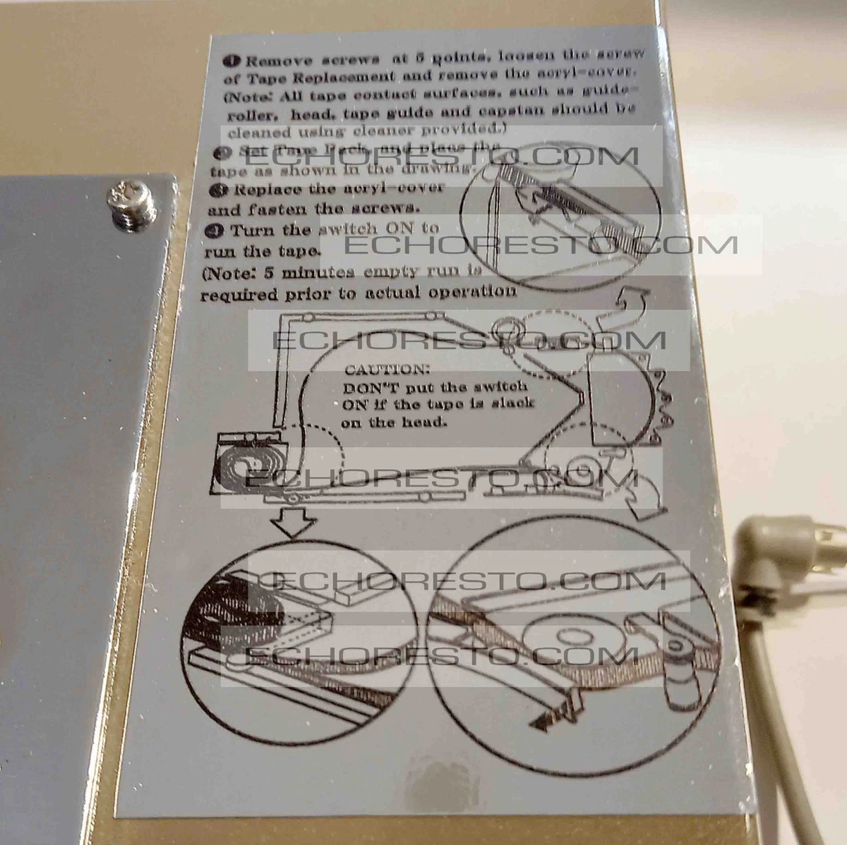 Echoresto Chrome Roland Space Echo Tape Loop Instruction Sticker RE-201 + More