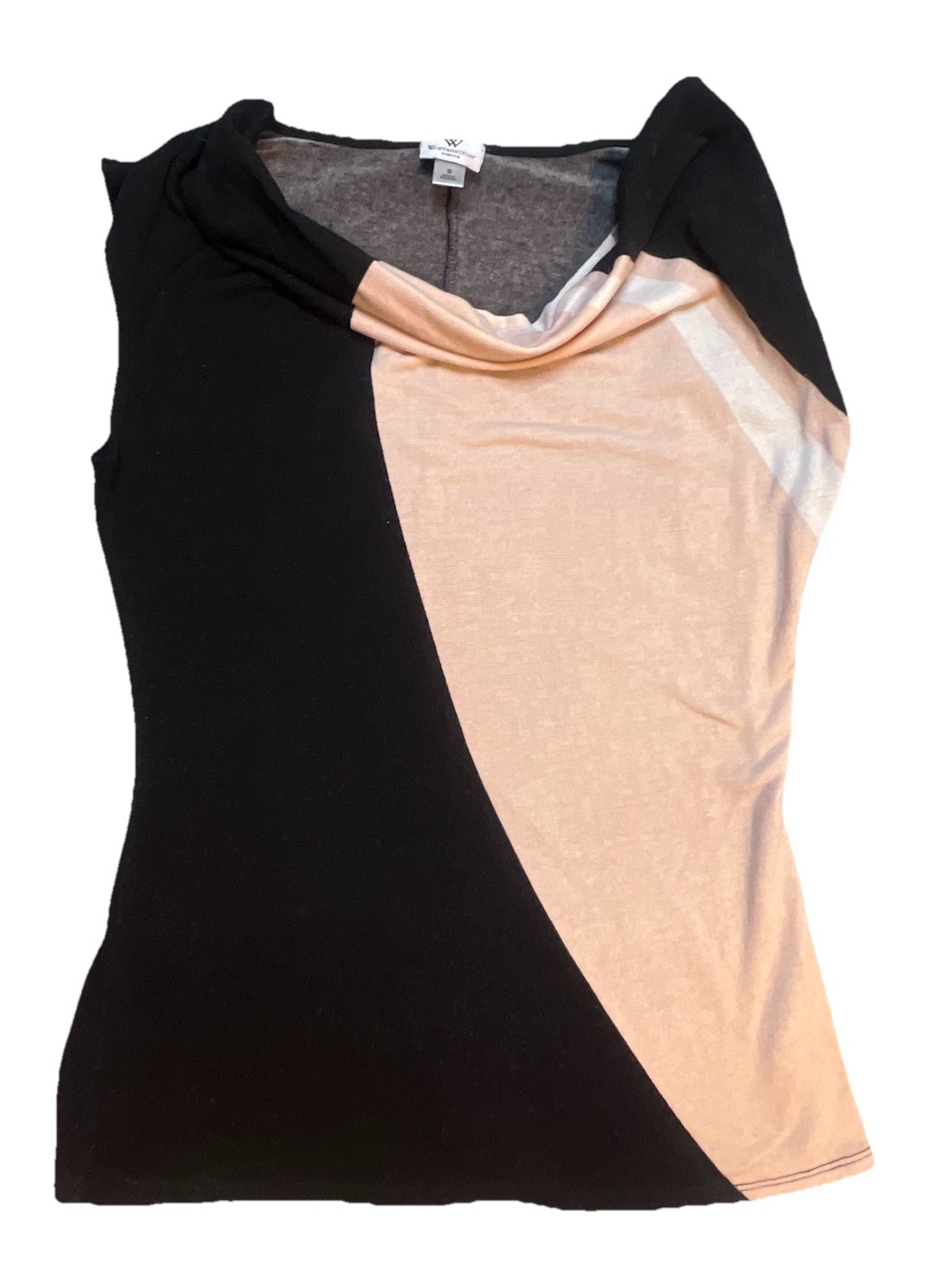 Worthington Sleeveless Blouse Womens Size Small Black And Tan