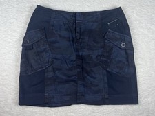 Anthropologie Marrakech Skirt Womens 26 Hatlie Blue Camo Mini Utility Y2K