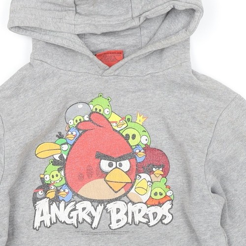 Next Boys Grey Angry Birds Pullover Hoodie 7 Years - Picture 12 of 12