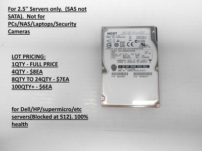 Hitachi HGST 600GB 10K SAS 2.5'' 6G Hard Drive Server Dell HP HUC109060CSS600
