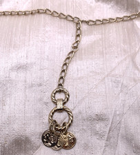 Vintage Chunky Gold Tone Link Chain Greek Coin Alexander The Great 36 BELT