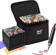 80 Colors Dual Tips Alcohol Markers, Permanent Sketch Art Markers Pens Set with