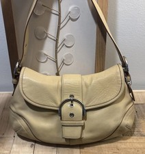 Vintage Coach Soho Buckle Flap Shoulder Bag Tan Leather 9248