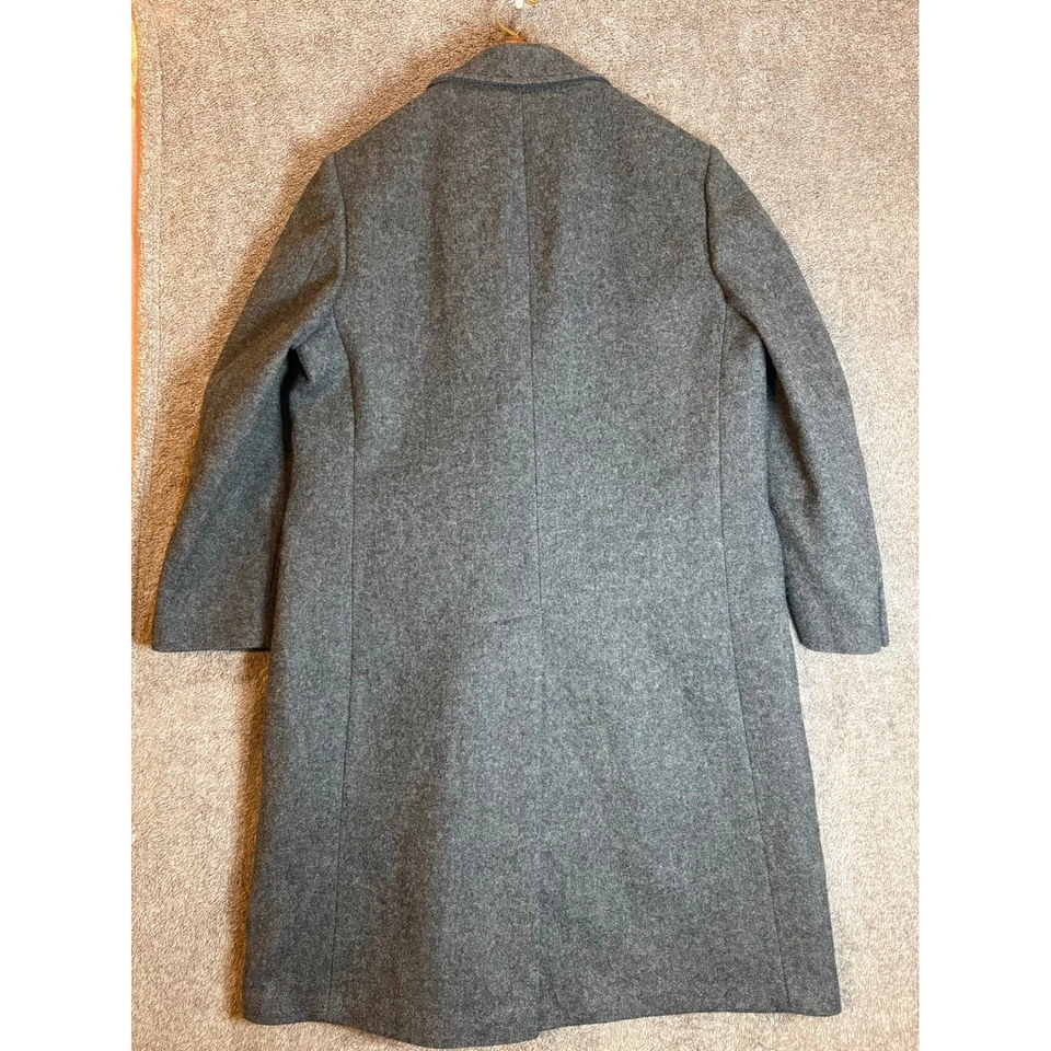 Abrigo largo completo Charles Klein para hombre gris mezcla de lana gabardina Foto 2 de 4