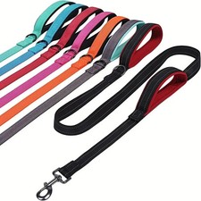 Heavy Duty Dog Leash Dual Handle Training Lead Outdoor Travel Control Safety