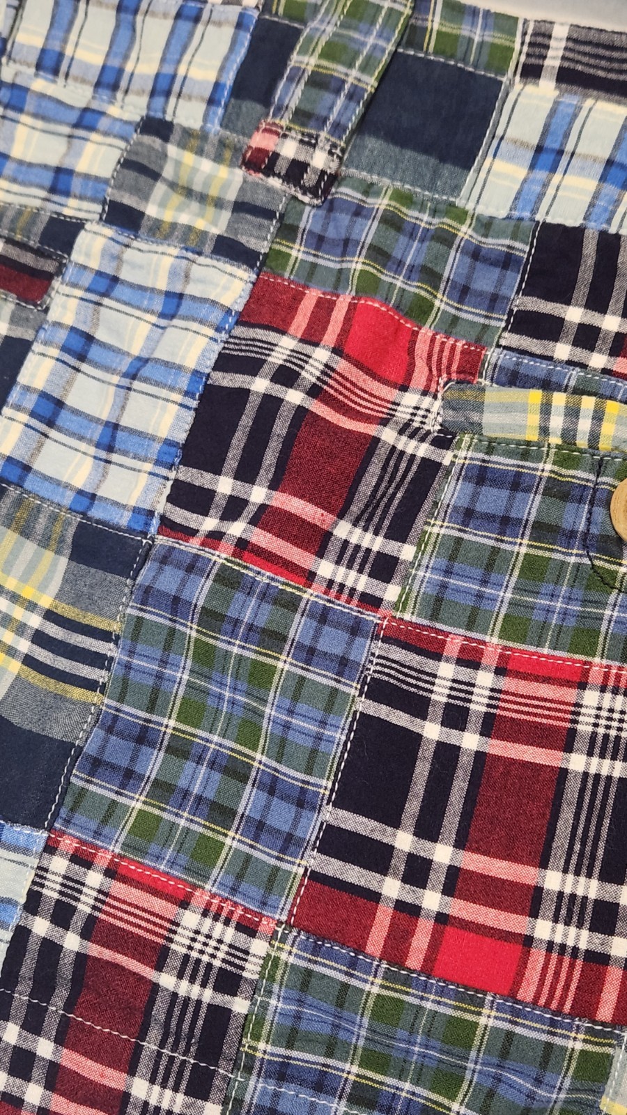 American Eagle Patchwork Madras Plaid Micro Mini … - image 3