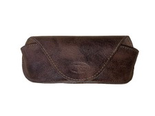 Fossil Distressed Leather Eyeglasses Sunglasses Case Dark Brown Magnetic Closure