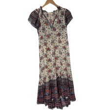 Ulla Johnson Women’s Floral Hi Low Midi Dress Silk Blend Size 0