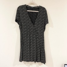 Madewell Buttonwrap Mini Dress in Playground Posies Floral V-Neck size 16