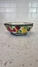 Fitz and Floyd Fruit Harvest Bowl Raised Relief Ceramic Centerpiece