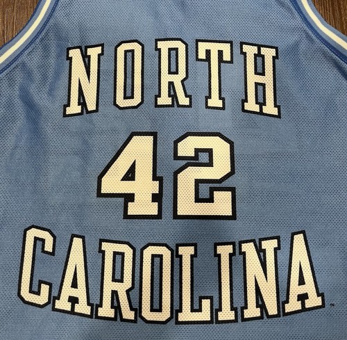 Vtg 90s Nike Jerry Stackhouse #42 UNC Tar Heels NCAA Basketball Jersey - Size M - Picture 6 of 7