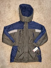 NWT Rothschild Boys Winter Coat Parka Jacket Blue Olive Green Hooded Size L