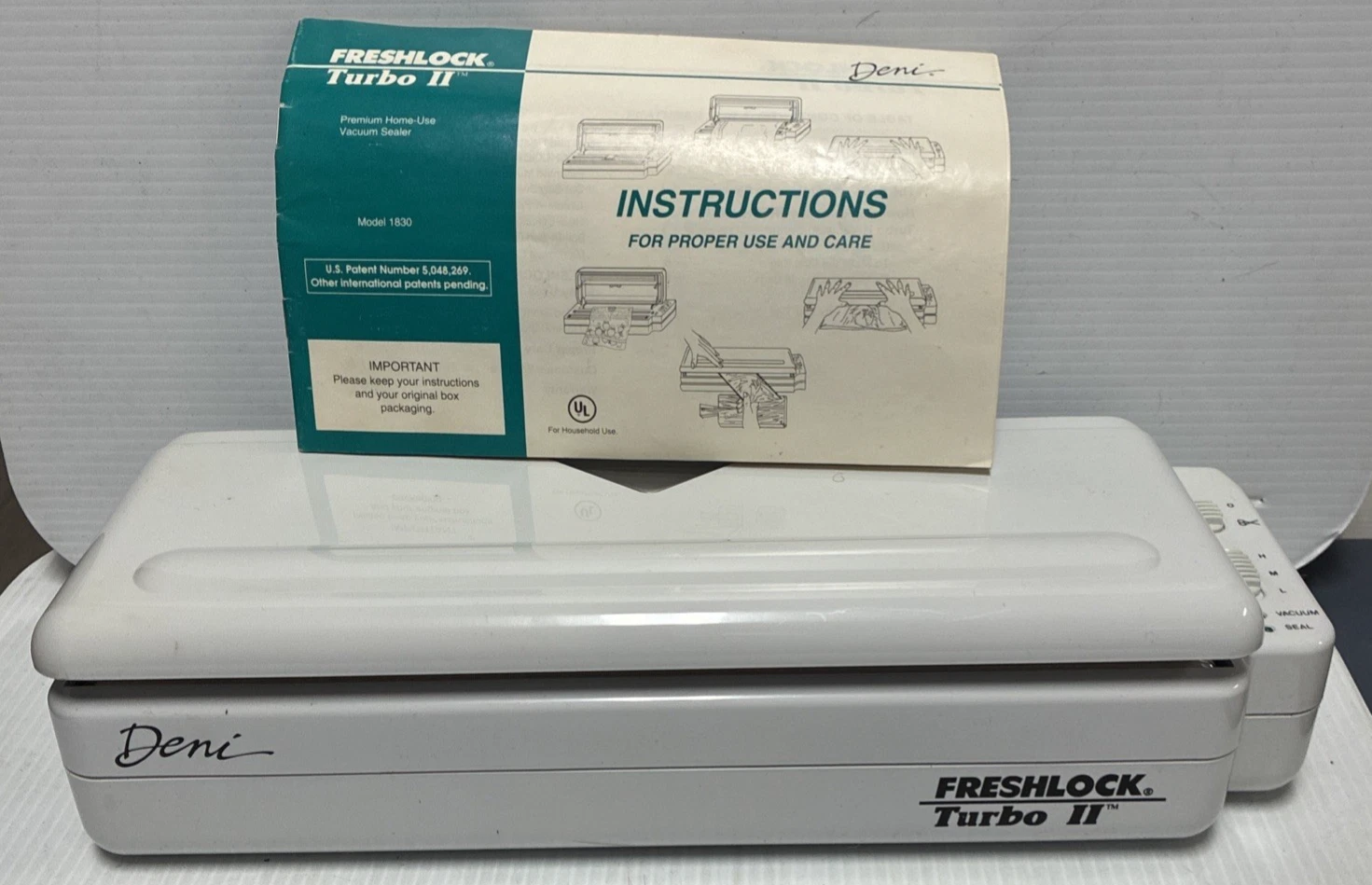 Deni Freshlock Turbo II Model #1830 Premium Home Use Vacuum Sealer 14" TESTED