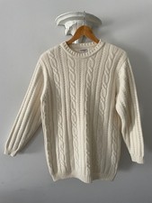 FABRIZIO Super Soft Wool Blend Chunky Cable Knit Pullover Jumper Size 10 - 12