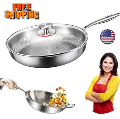 2025 New Titanium Hammered Pan Pro with Lid, Titanium Pans for Cooking -Durable