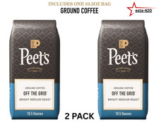 Peet's Coffee Off The Grid Ground Coffee, Medium Roast 10.5 oz Bag 2 Bags