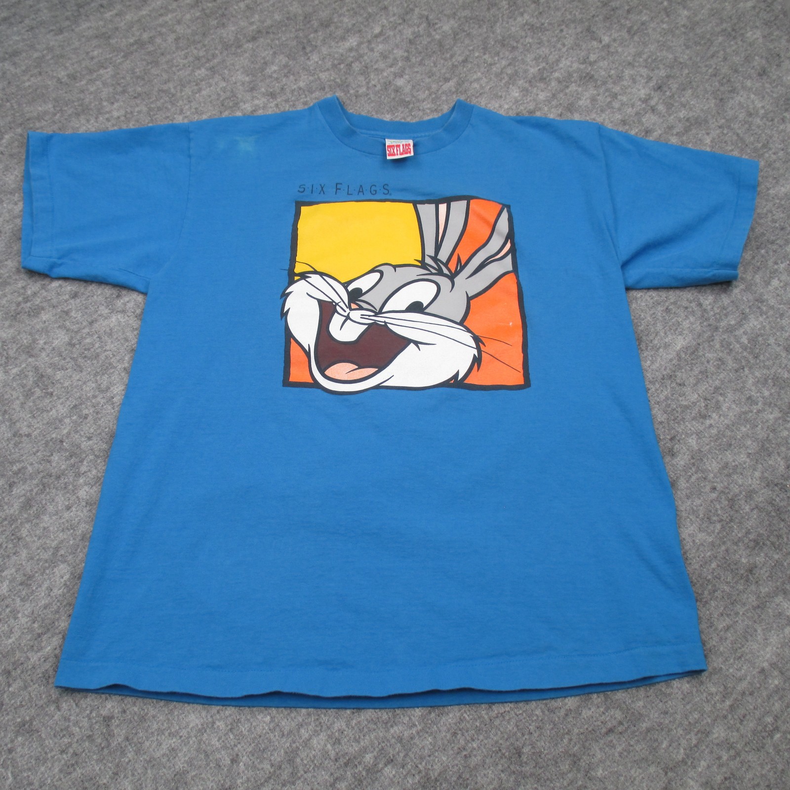 Vintage 90s Bugs Bunny Looney Tunes Graphic Tee Mens Large Six Flags Cartoon
