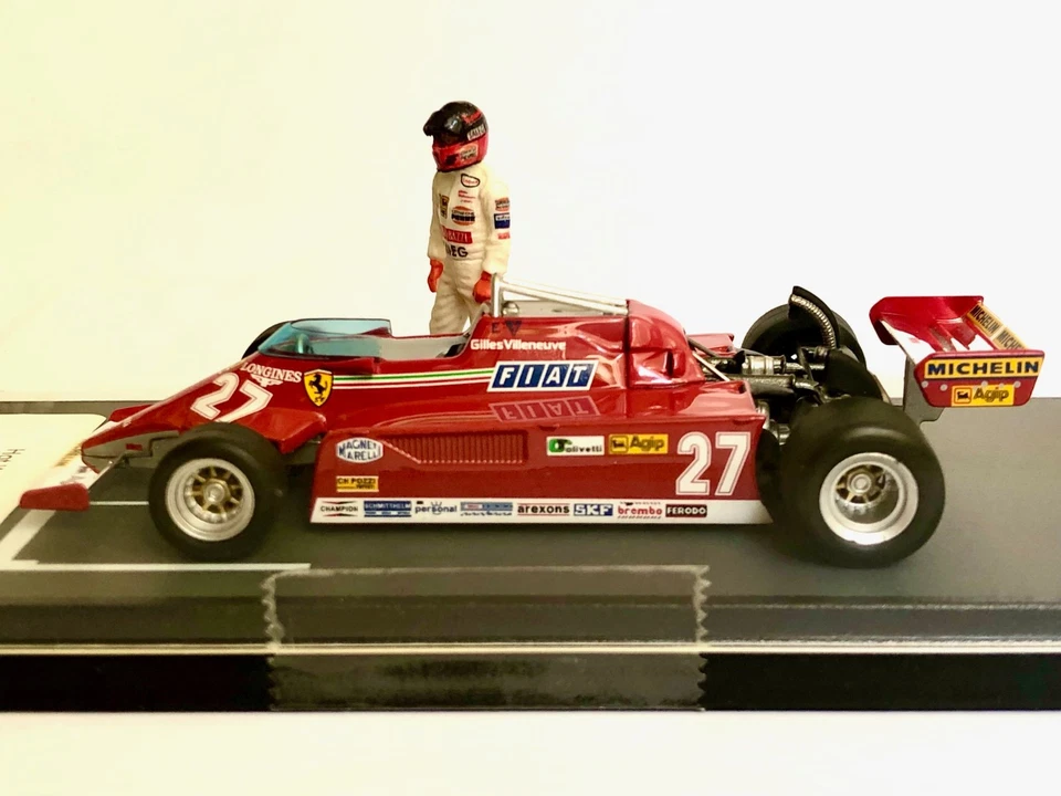 F1 1/43 Hot Wheels Elite Ferrari 126CK N°27 Gilles Villeneuve 1st Monaco GP 1981 - Immagine 3 di 4