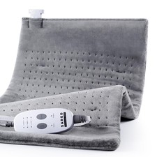 Massaging Weighted Heating Pad for Back Pain Relief,20" 24",Light Grey
