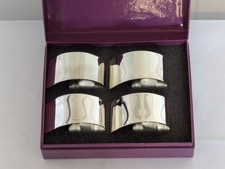 4 x Arthur Price 'Swirl' Design Stainless Steel Napkin Rings