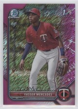 2022 Bowman Chrome Prospects Fuchsia Shimmer Refractor /199 Yasser Mercedes 0fz3
