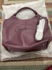 New Genuine Leather Mauve/Purple Large Satche...
