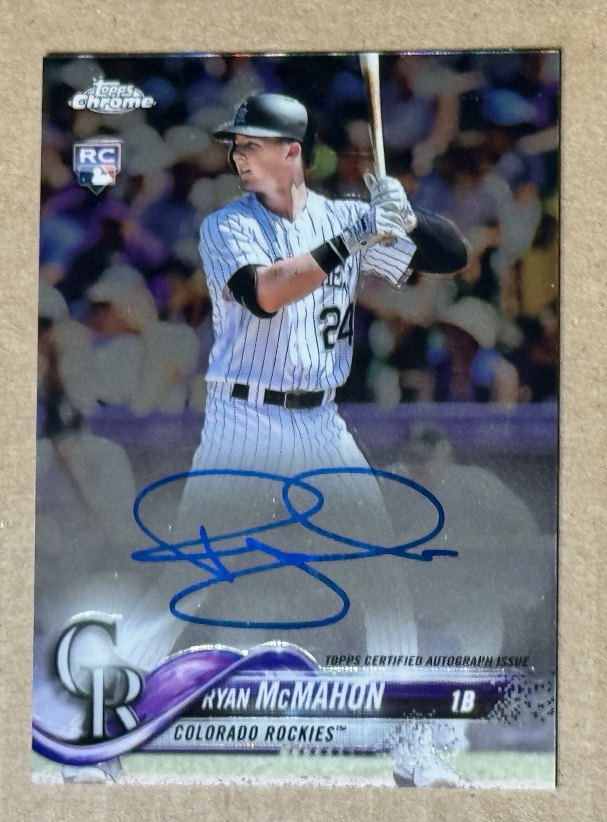 2018 Topps Chrome Ryan McMahon Rookie Card Auto Rockies/Yankees #RA-RM RC