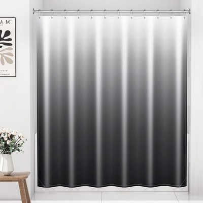 1 PCS Black White Ombre Fabric Waterproof Machine Washable Shower Curtain 72x72