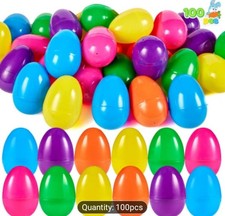 100pcs JOYIN 3.15" Easter Eggs  Large Fillable Plastic Eggs, Colorful Bright...