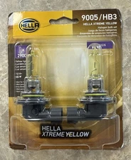 HELLA 9005 YL Bulb 12V 65W P20D T4 Yellow 2 Blister