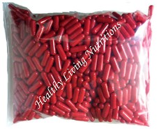 500 EMPTY gel GELATIN CAPSULES SIZE 00  Colored Red Kosher 