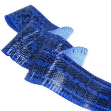 Unbleached Elaphe Snake Skin Leather Snakeskin Craft Supply Glossy Signal Blue