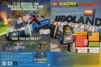 Lego Racers 1999 Print Magazine Ad PlayStation PS1 Nintendo 64 N64 Game  ADVERT