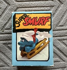SCHTROUMPF Super Smurf LUGE En Boîte Vinage Schleich