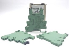 Lot of 3 Phoenix Contact PLC-BSP-24DC/21 Relay Base, 24V, DIN Rail Mounting