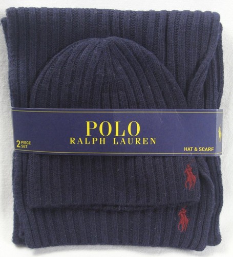 Polo Ralph Lauren Navy Blue Wool Scarf 