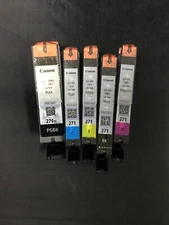Authentic Canon PGI-270XL Black & CLI-271 Color 5 Pack Ink Cartridges
