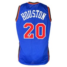 Alan Houston Signiert New York Blue Basketball Trikot (Beckett) XL