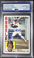 Brian Downing 1984 Topps Autographed #574 California Angels Auto Baseball PSA