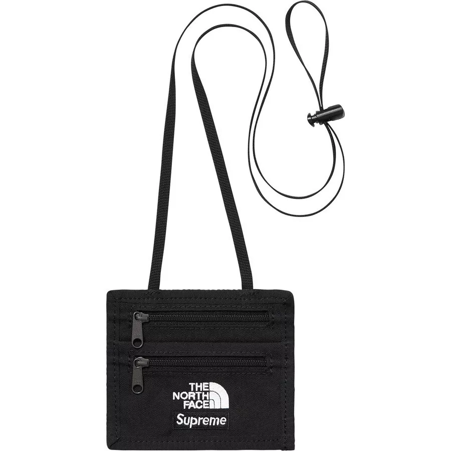 FW18 Supreme X The North Face Expedition Travel Wallet In Nylon Borsa Pouch Nera