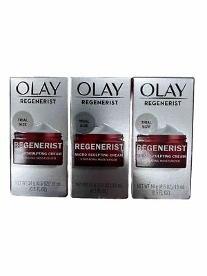 LOT OF 3 Olay Regenerist Micro-Sculpting Cream Hydrating Moisturizer 0.5 oz