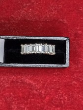 Sterling Silver & 7 Stone Spinel Ring - Size S