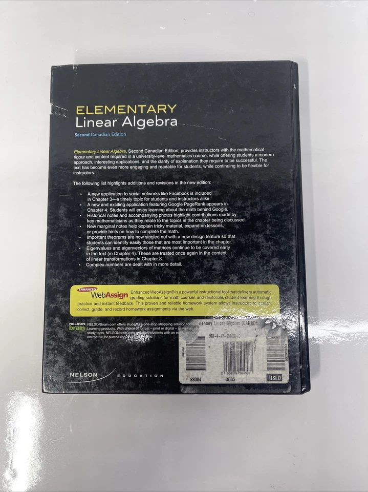 Elementary Linear Algebra Second Canadian Edition | Nelson - Image 2 of 4