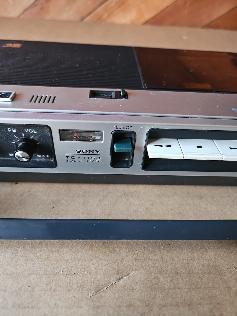 Vintage Sony TC-1150 Tapecorder SOLID STATE W/ SOFT CASE WORKS SEE