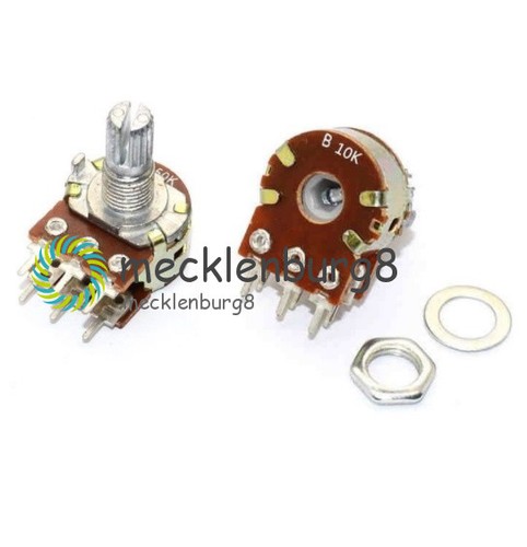 2Stks B10K Dual Stereo Potentiometer Poti Potentiometer Mit 16mm Welle 2stks-b10k-dual-stereo-potentiometer-poti-potentiometer-mit-16mm-welle