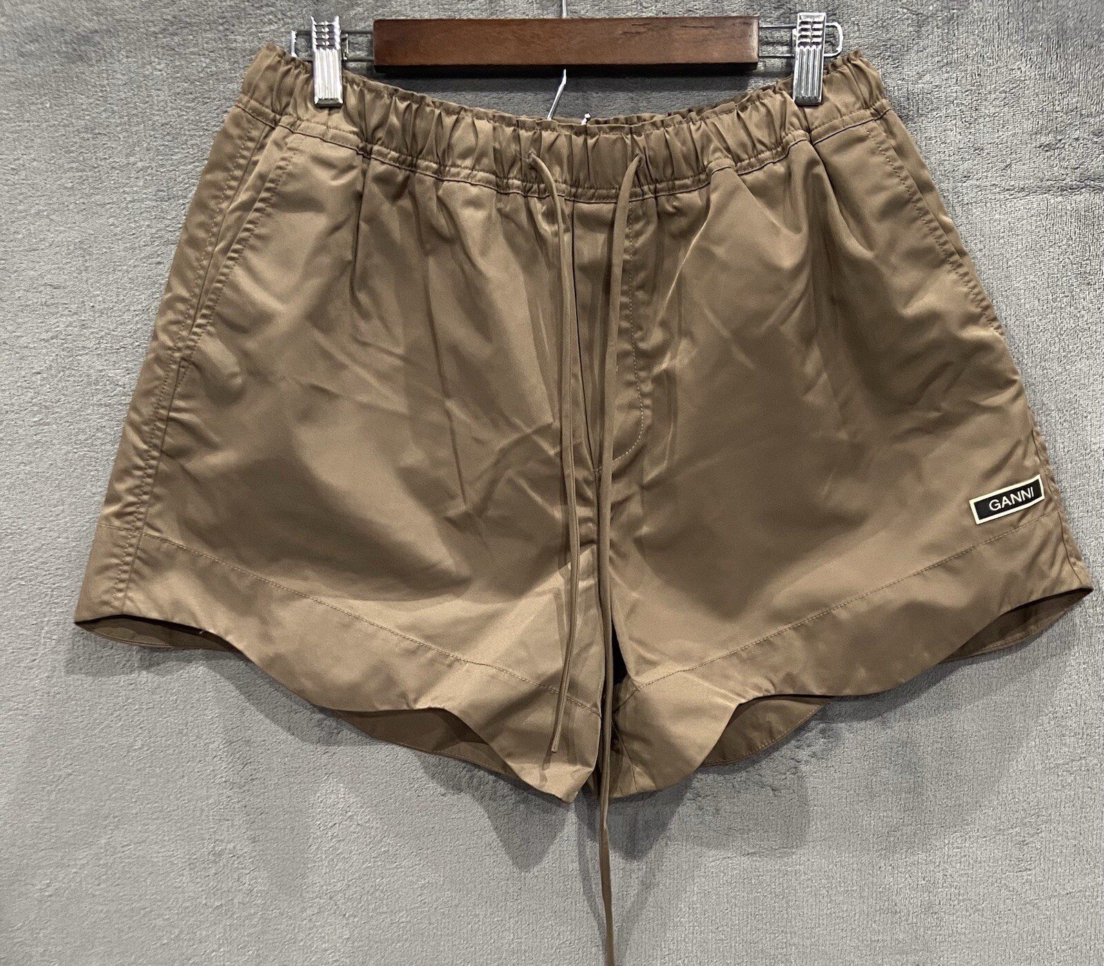 Ganni Womens Outerwear Nylon Shorts Fossil Size 38 for sale online  