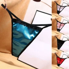 Women Satin SexyT-Back Panties G-string Thong Low Waist Underwear Briefs Knicker