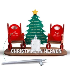 Parent Memorial Candleholder Christmas in Heaven Chairs Christmas Memorial Gift