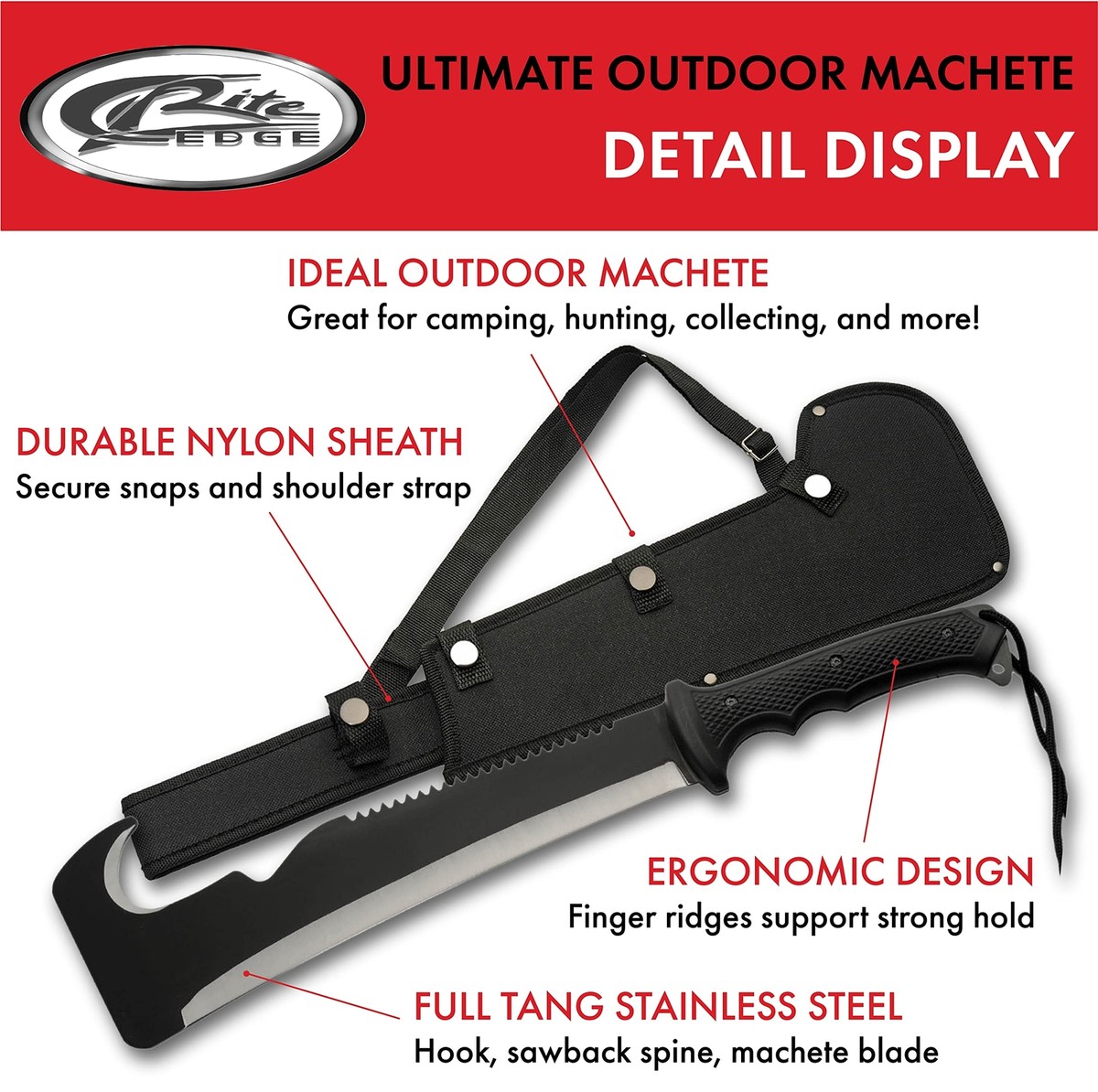 SZCO Supplies 19.5” Hook And Sawback Ultimate Outdoor Survival